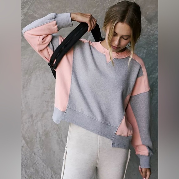 Free People Intercept Athletic Pullover/Sweatshirt | Color: Heather Grey Melon!! - Picture 1 of 13